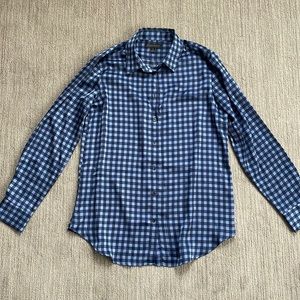 Banana Republic Blue Plaid Blouse | Size Medium